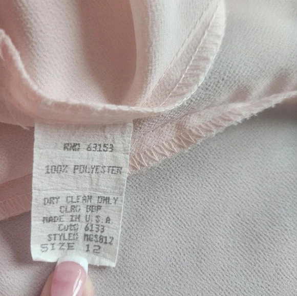 Gorgeous 1980's Blush Flow Maxi Dress Sz 12 - Picture 9 of 11